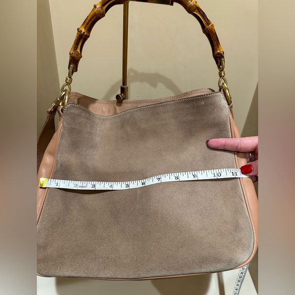 Gucci Suede Bamboo 2-way carry Bag in Beige - Picture 12 of 12